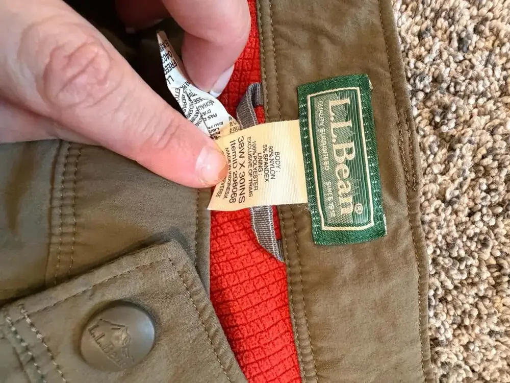 L.L.Bean Men's Fleece-Lined Hiking Cargo Pants Olive Green Size 38x30